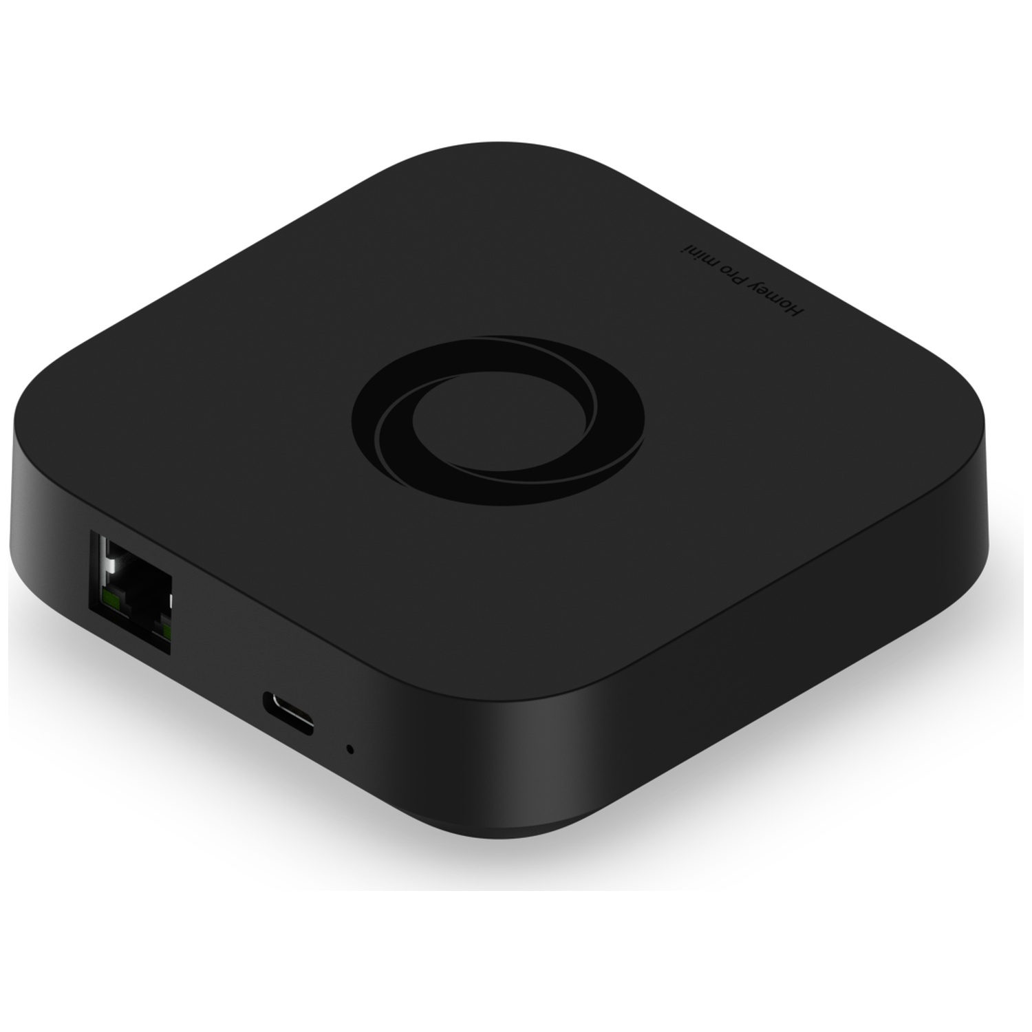 Black Homey Pro Mini with logo, Ethernet and USB port.