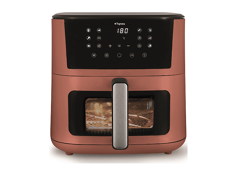 Friggitrice ad aria TOGNANA IRIDEA, 10 L, 2200W, 12 programmi preimpostati, doppia resistenza, Rosso mela