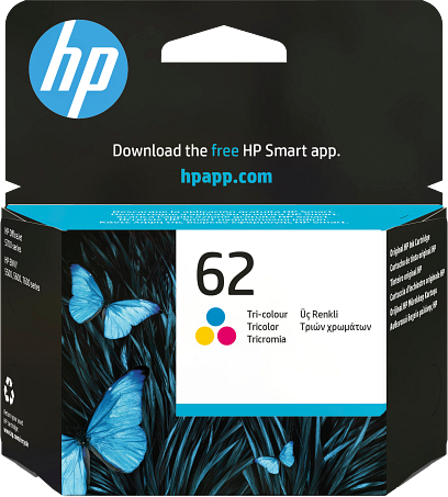 HP No.62 színes eredeti tintapatron, 165 oldal (C2P06AE)