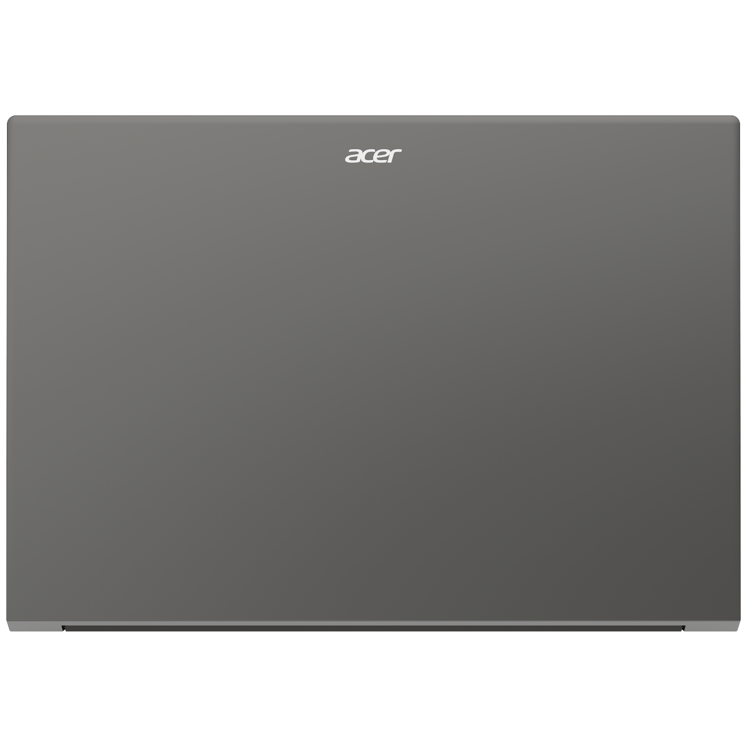 Closed gray Acer laptop.