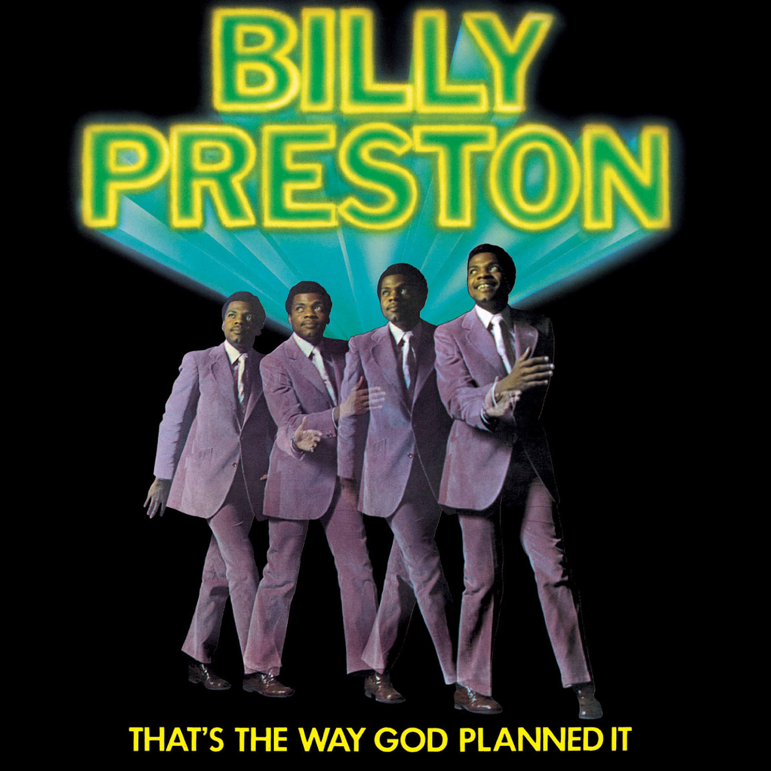 Billy Preston-Albumcover mit vier Darstellern in Anzügen vor einem schwarzen Hintergrund.