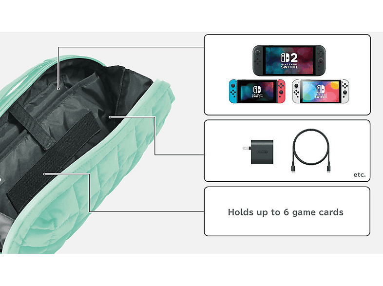 Thumbnail - HORI Gesteppte Tasche für Nintendo Switch 2, Cozy Green