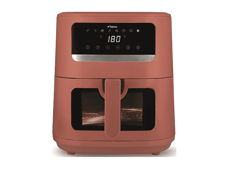 Friggitrice ad aria TOGNANA IRIDEA, 8 L, 2000W, programmi preimpostati, doppia resistenza, Rosso mela