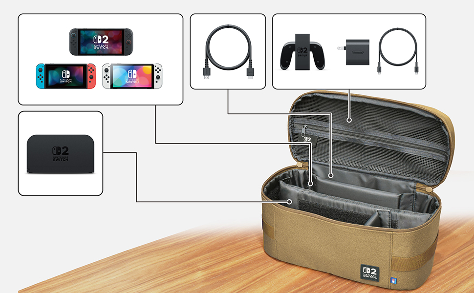 Nintendo Switch, Dock, Kabel, Controller und Tasche.