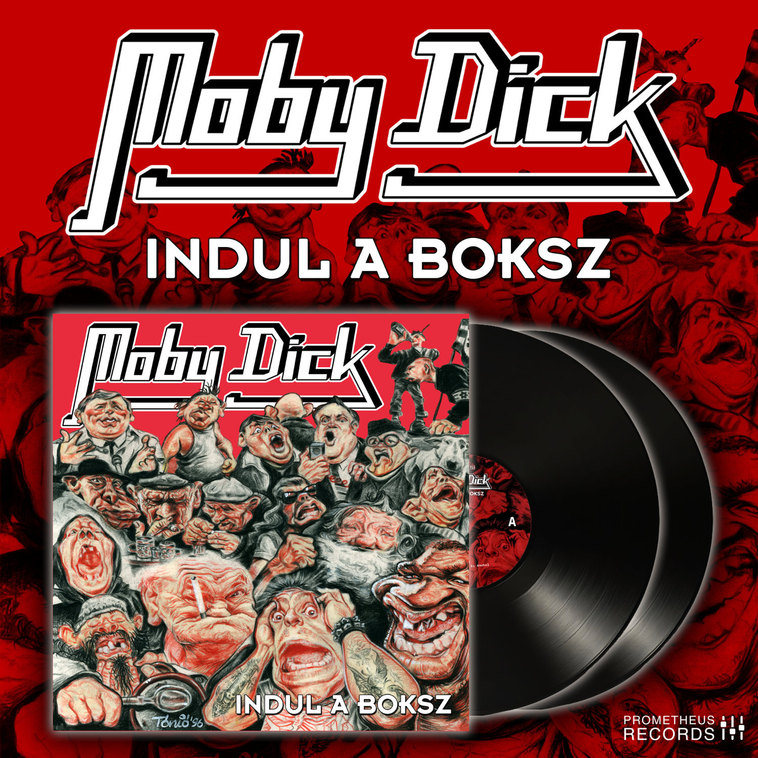 Moby Dick "Indul A Boksz" album borító két bakelitlemezzel.