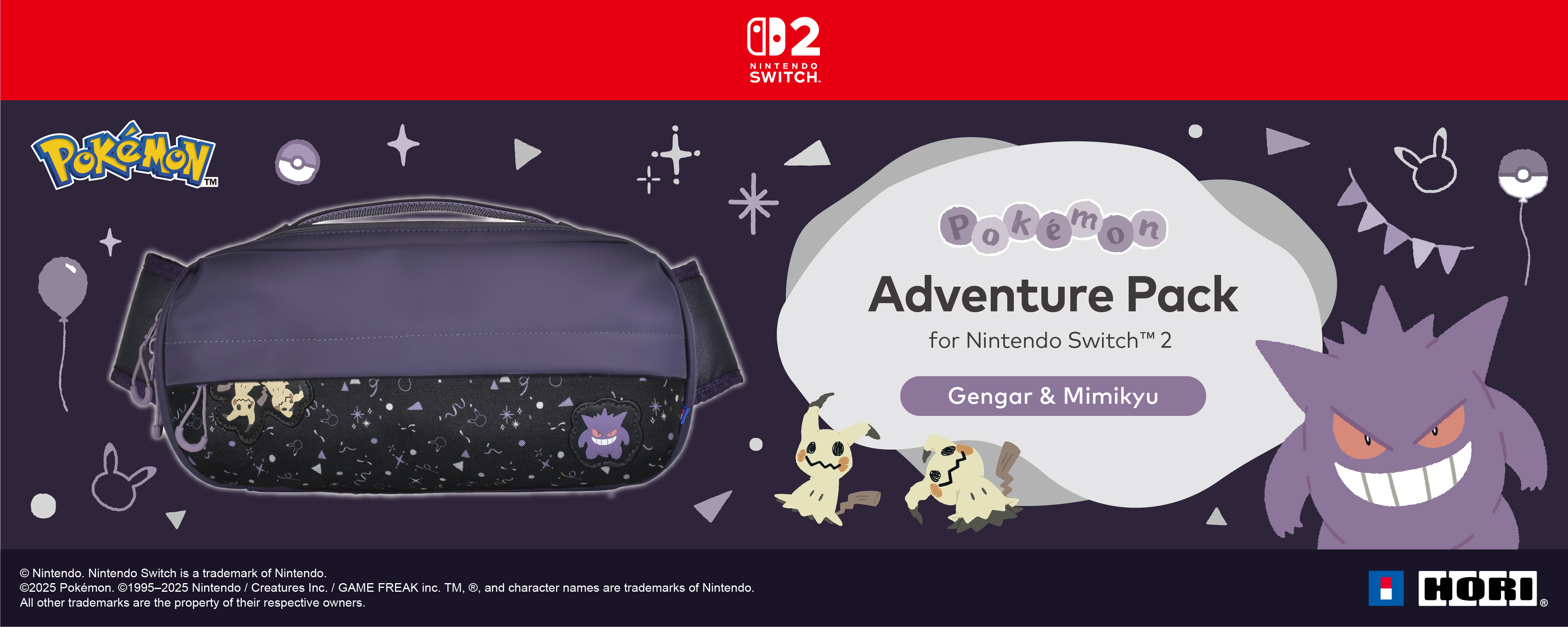 Nintendo Switch Tasche mit Pokémon-Motiven: Gengar & Mimikyu.