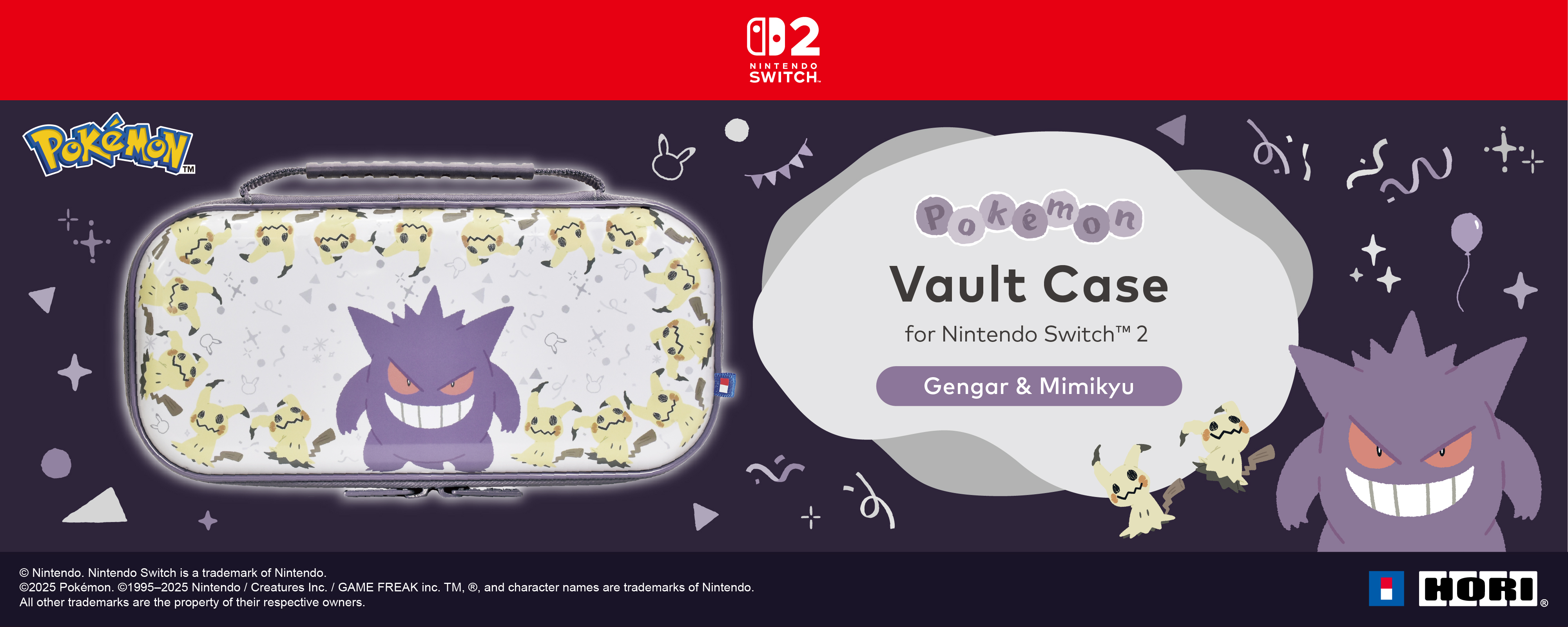 Pokémon Vault Case für Nintendo Switch mit Gengar & Mimikyu.