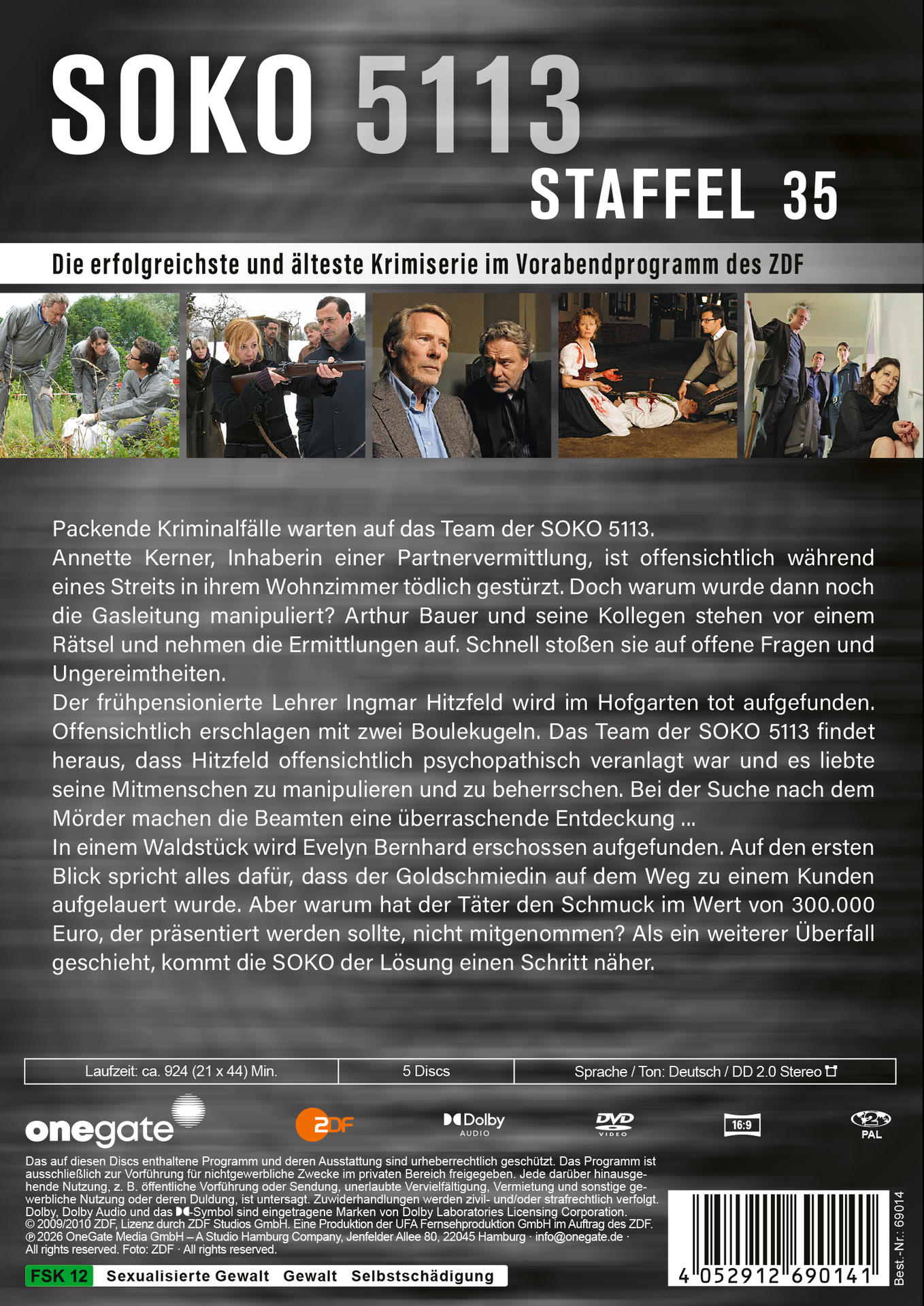 SOKO 5113 Staffel 35 DVD-Cover mit Szenenbildern und Text. Krimiserie.