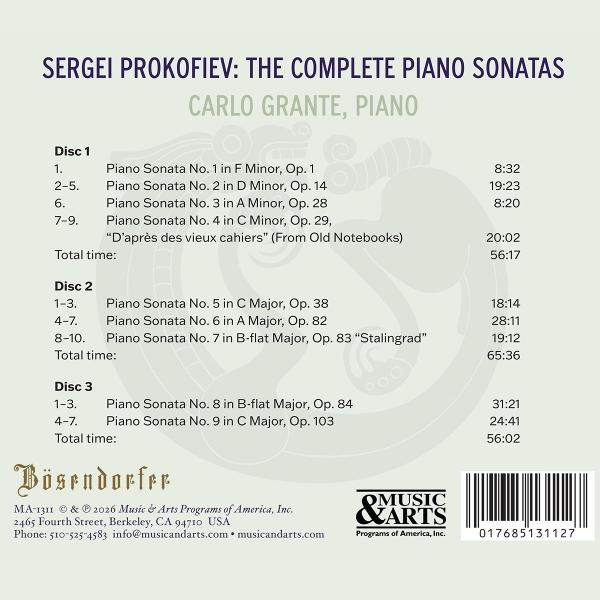 Liste der Klaviersonaten von Prokofiev, aufgeführt von Carlo Grante.
