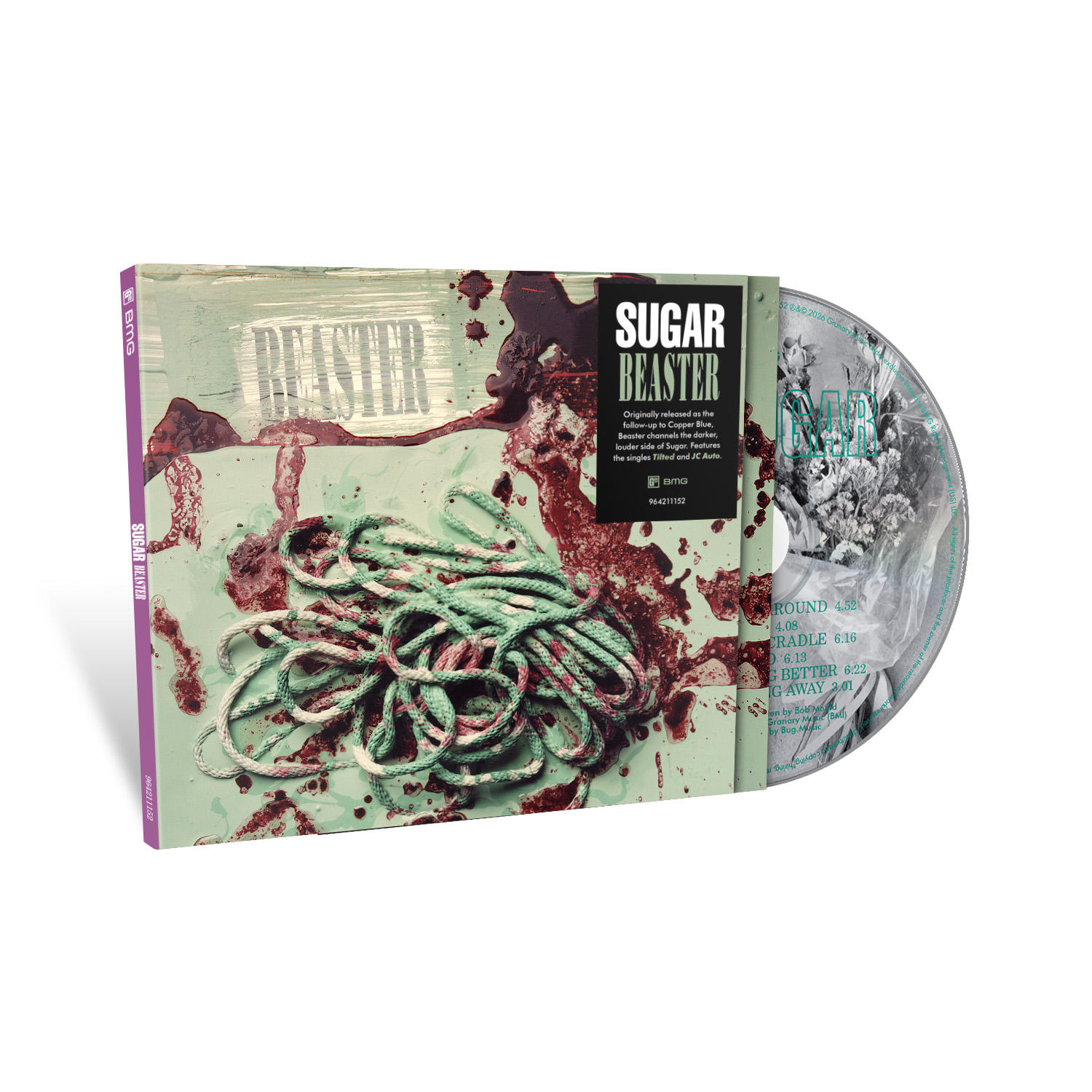 CD-Cover mit Seil und Blutflecken. Titel: Sugar Beaster.