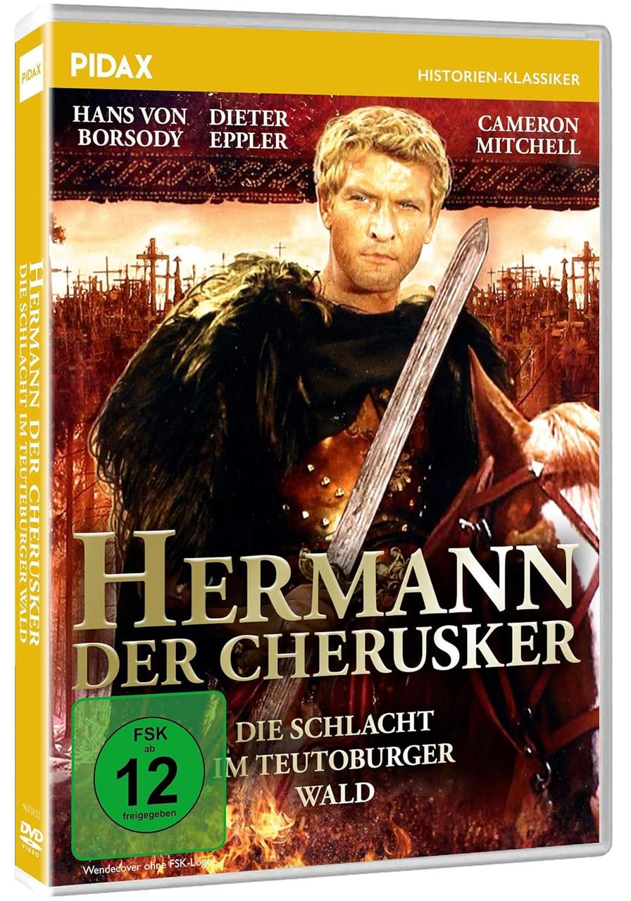 DVD-Cover: Mann mit Schwert auf Pferd, Hintergrund mit vielen Kreuzen und Flammen.