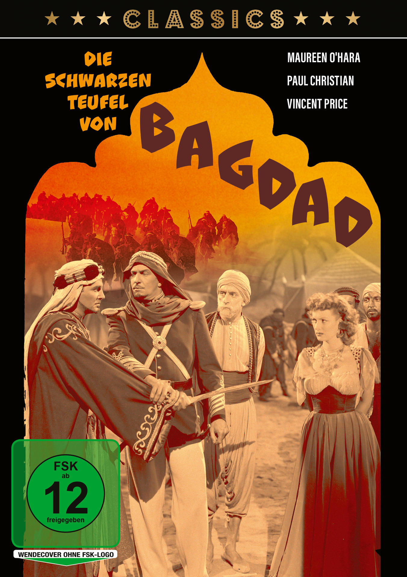 Filmplakat mit Schauspielern in historischer Kleidung vor einer Kavallerie-Szene.