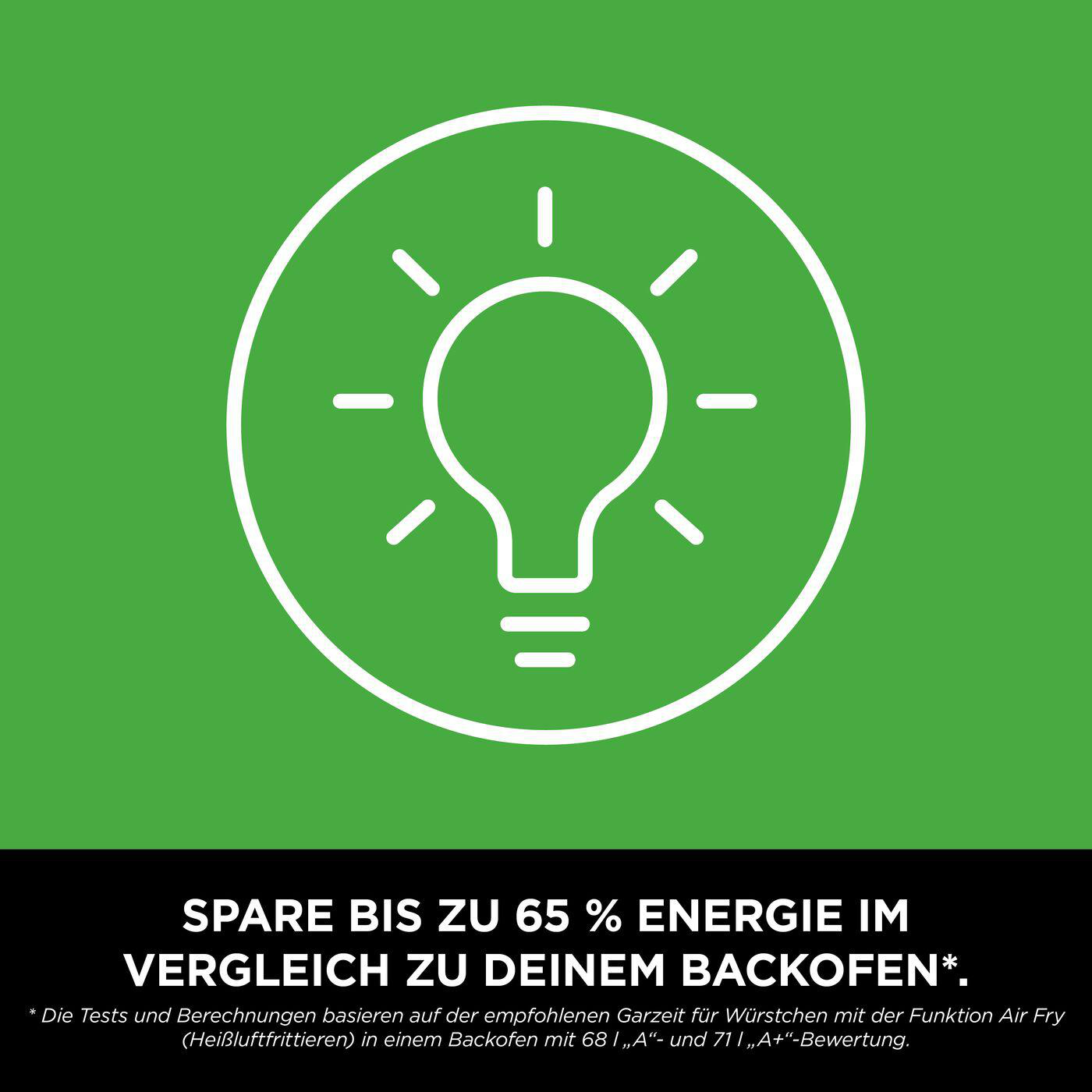Weiße Glühbirne in einem Kreis auf grünem Hintergrund. Energie sparen.