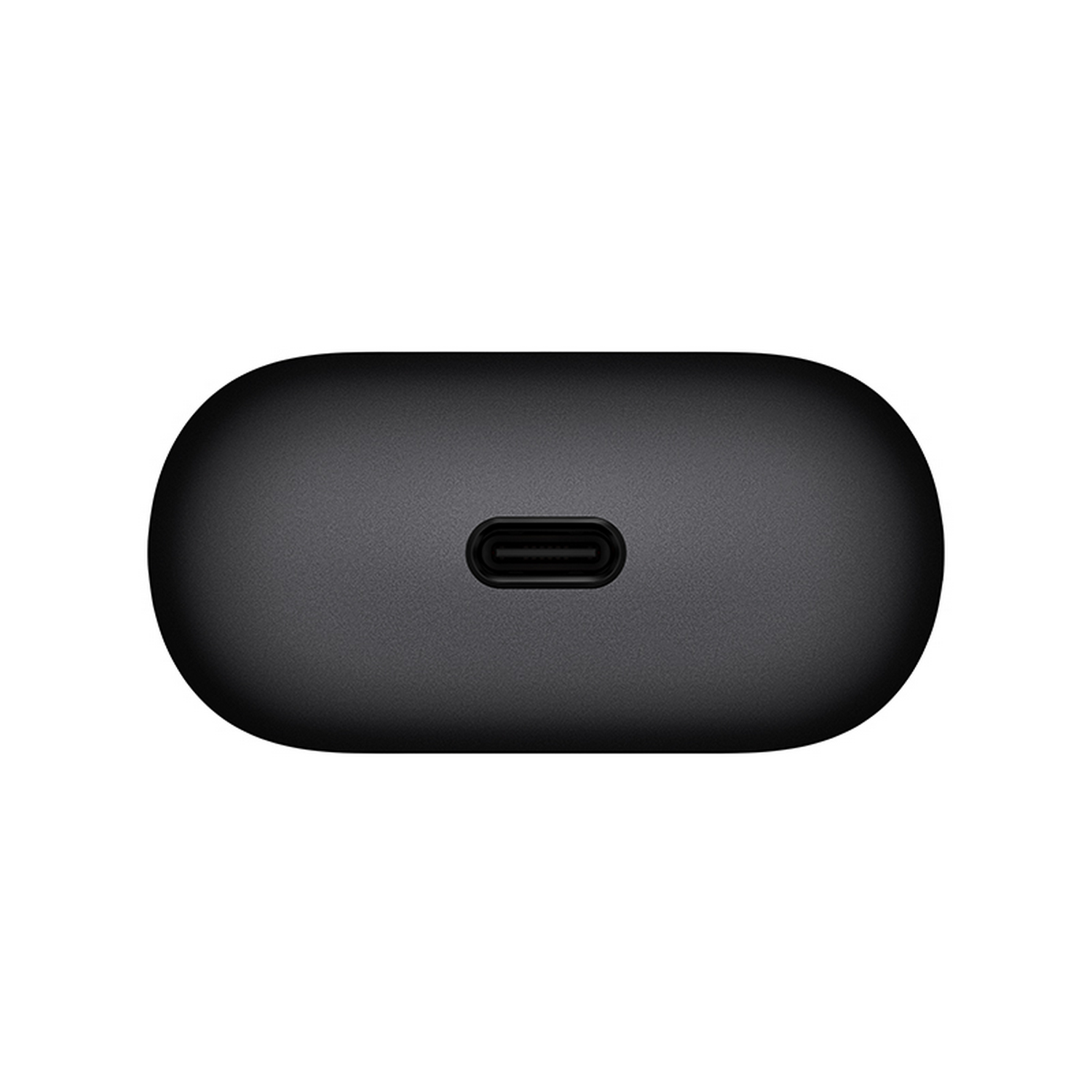 Funda negra ovalada con un puerto USB-C central.