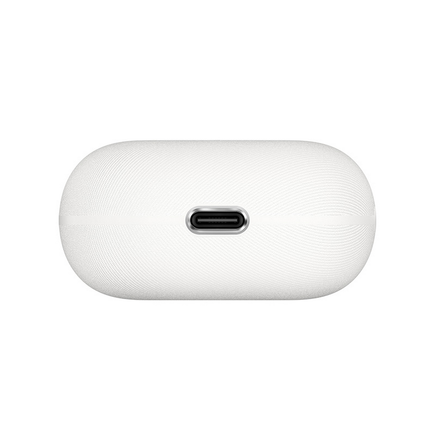 Un estuche de carga blanco con un puerto USB-C.