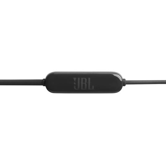 Auricular JBL negro con control en línea y cable.