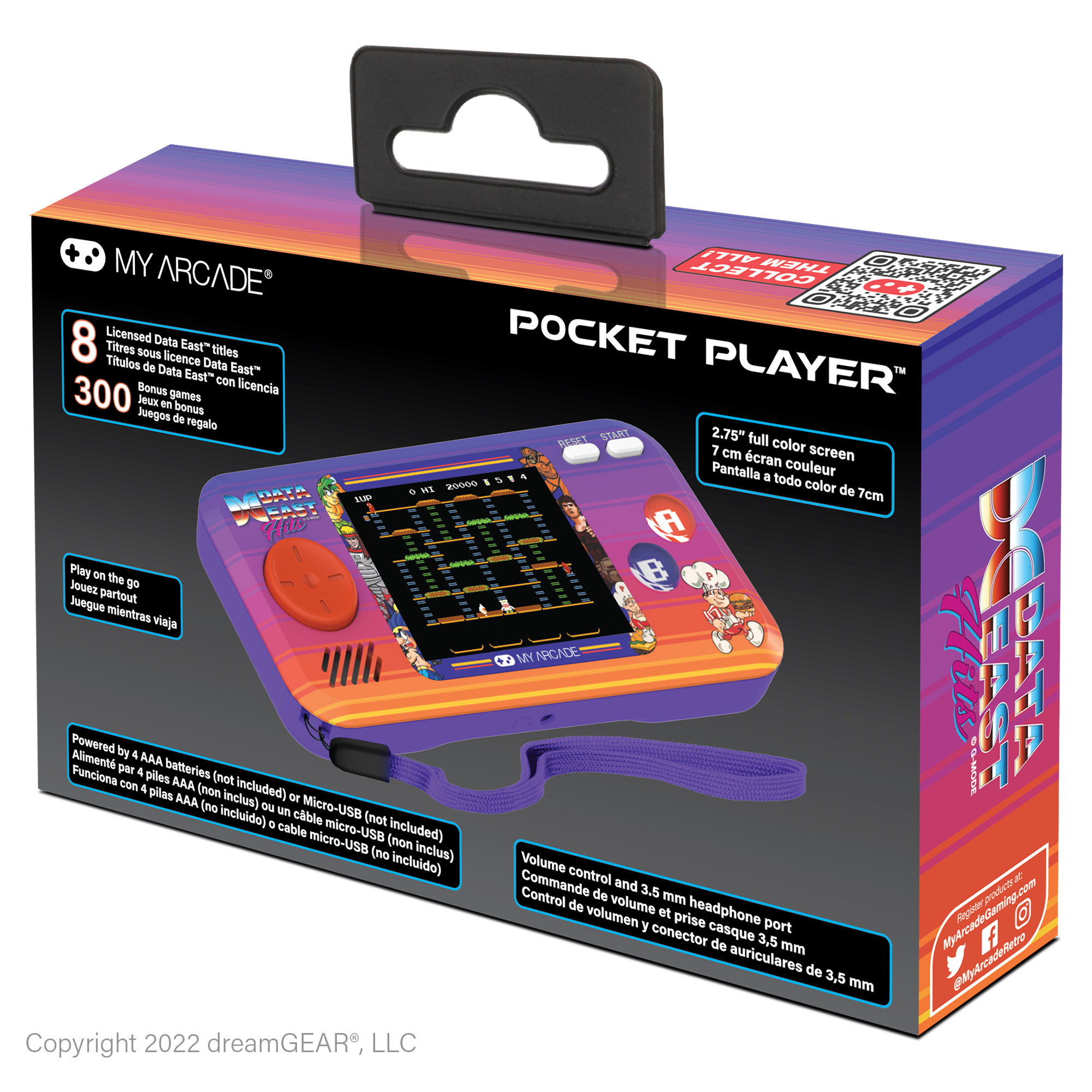 My Arcade Pocket Player, 8 Data East oyunu ve 300 bonus oyun içerir.