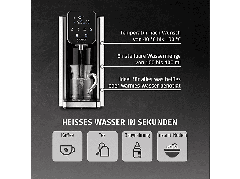 Caso 1876 HW666 Turbo Heißwasserspender (Schwarz, 2.7 l, 2600 Watt) — Foto 2 von 5
