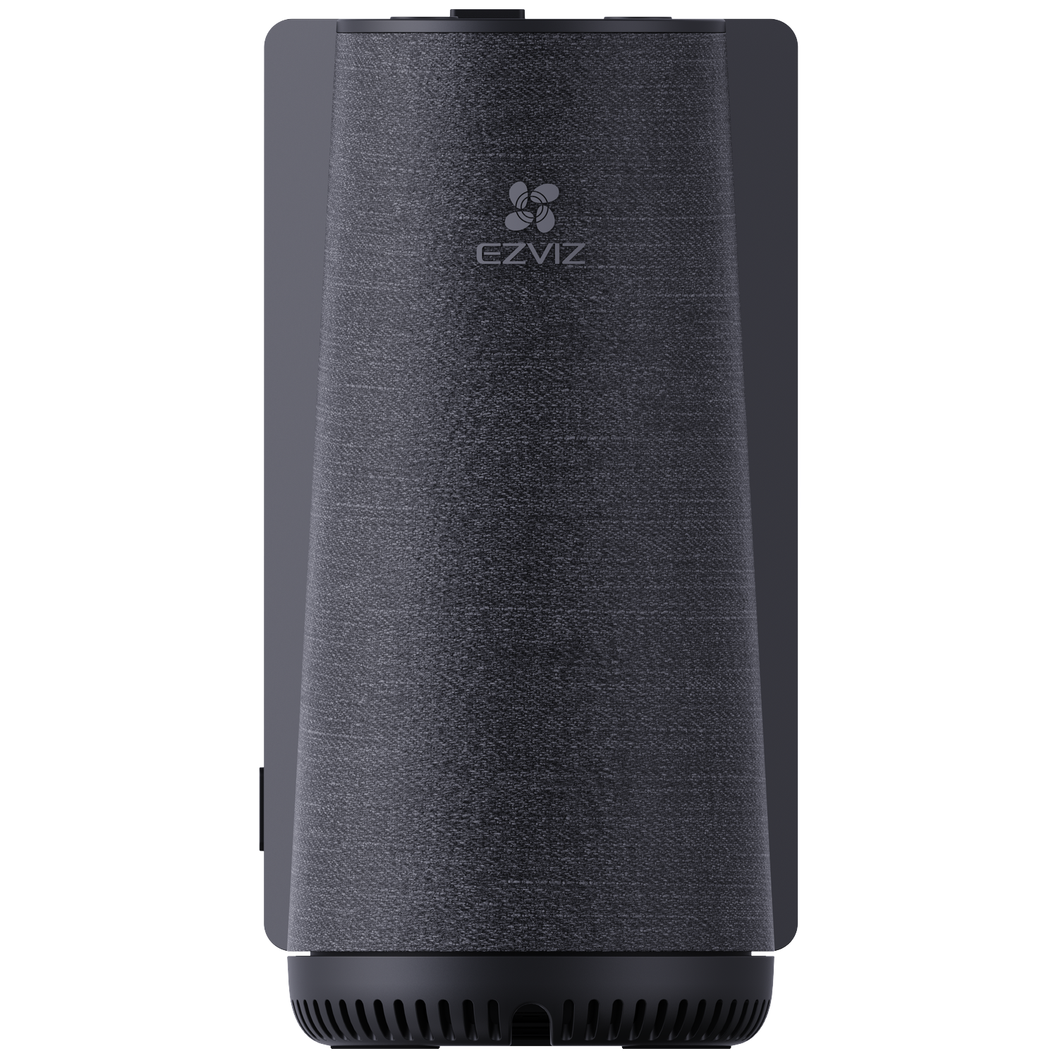 A grey speaker with the EZVIZ logo on the front.