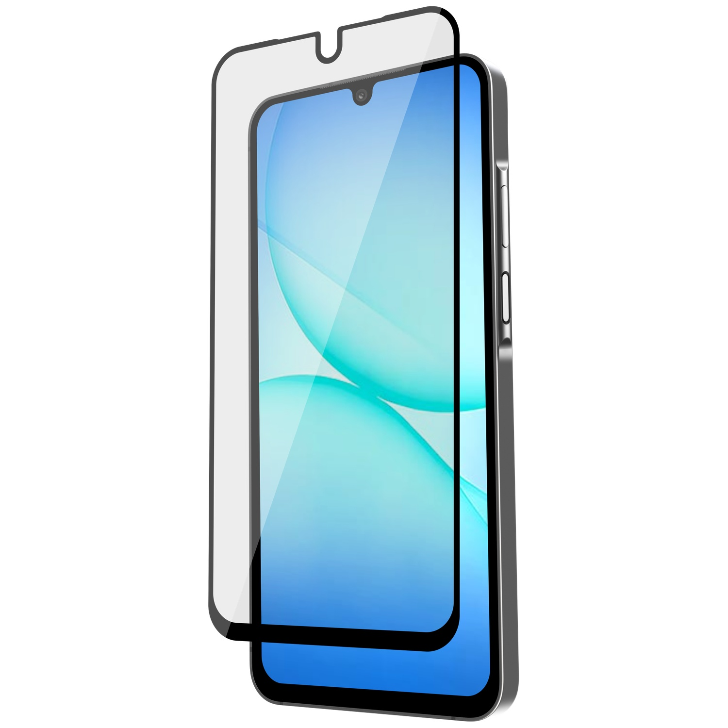 Un protecteur d'écran est posé sur un smartphone.
