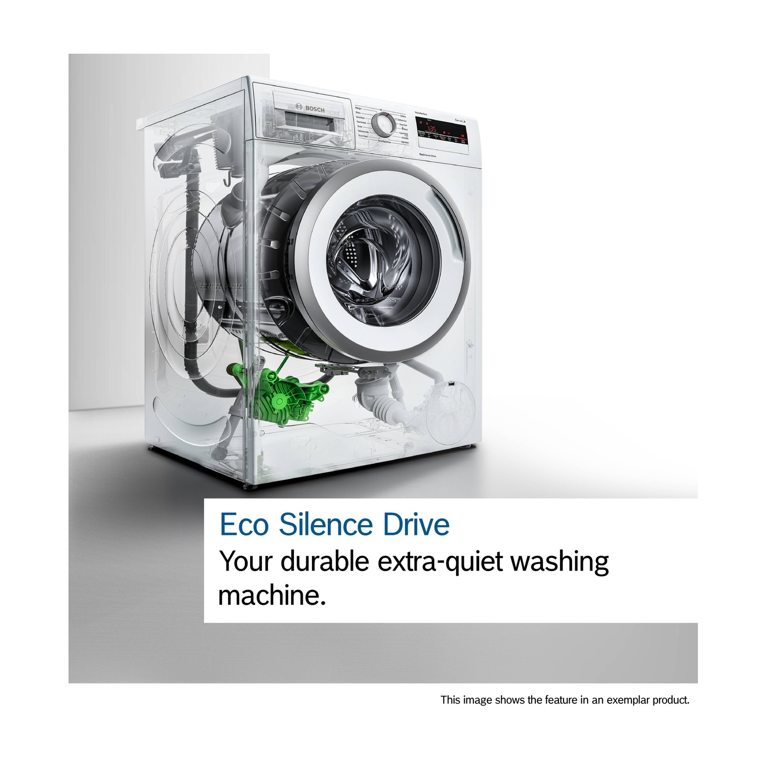 Lavatrice trasparente con motore Eco Silence Drive.
