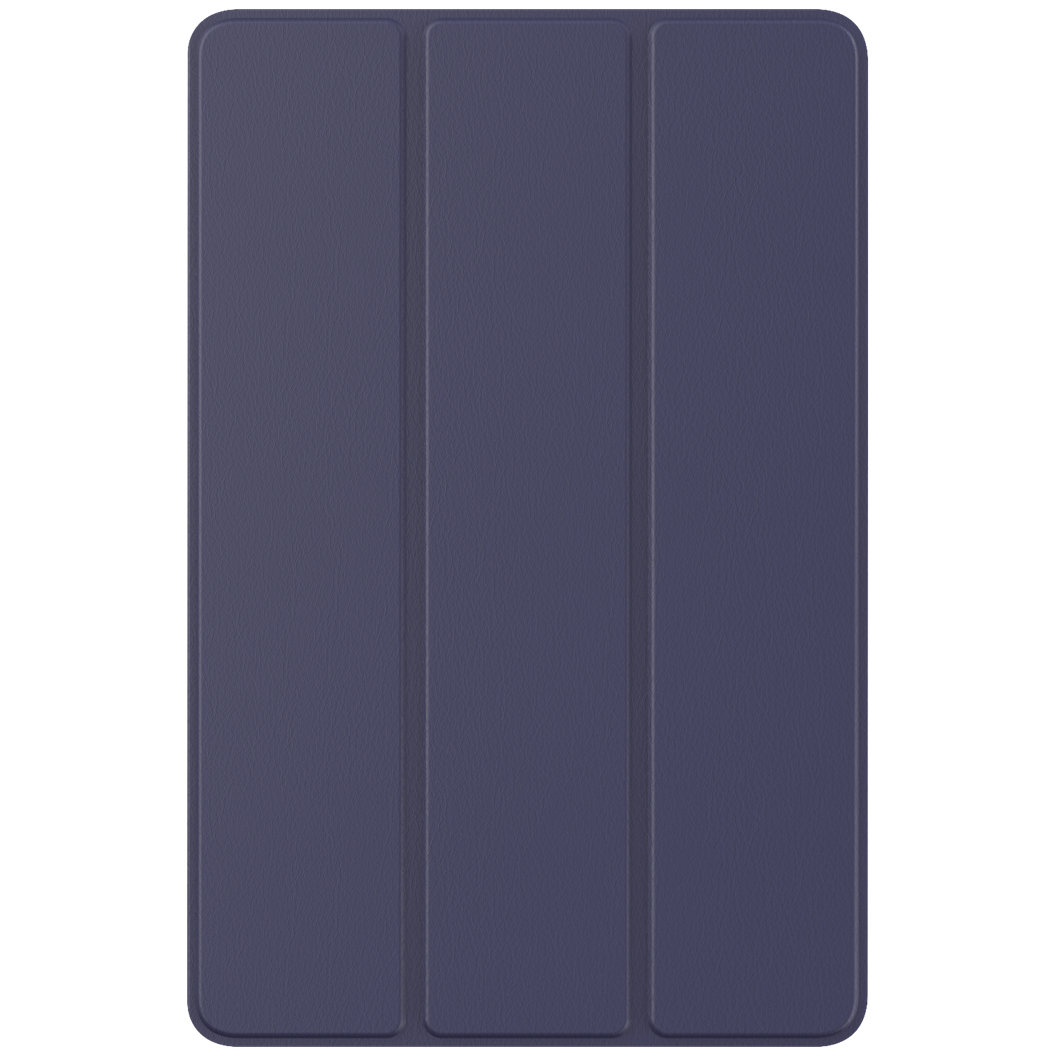 Couverture de tablette bleu foncé à trois segments pliables.