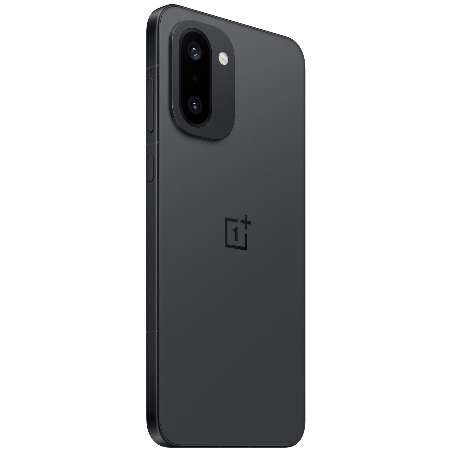 Arrière d'un smartphone sombre avec deux caméras et un logo.