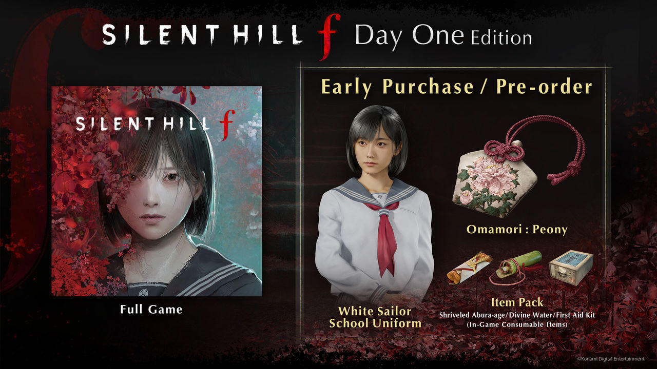 Silent Hill f Day One Edition mit Vorbestellerbonus: weiße Matrosenschule Uniform, Omamori Peony.