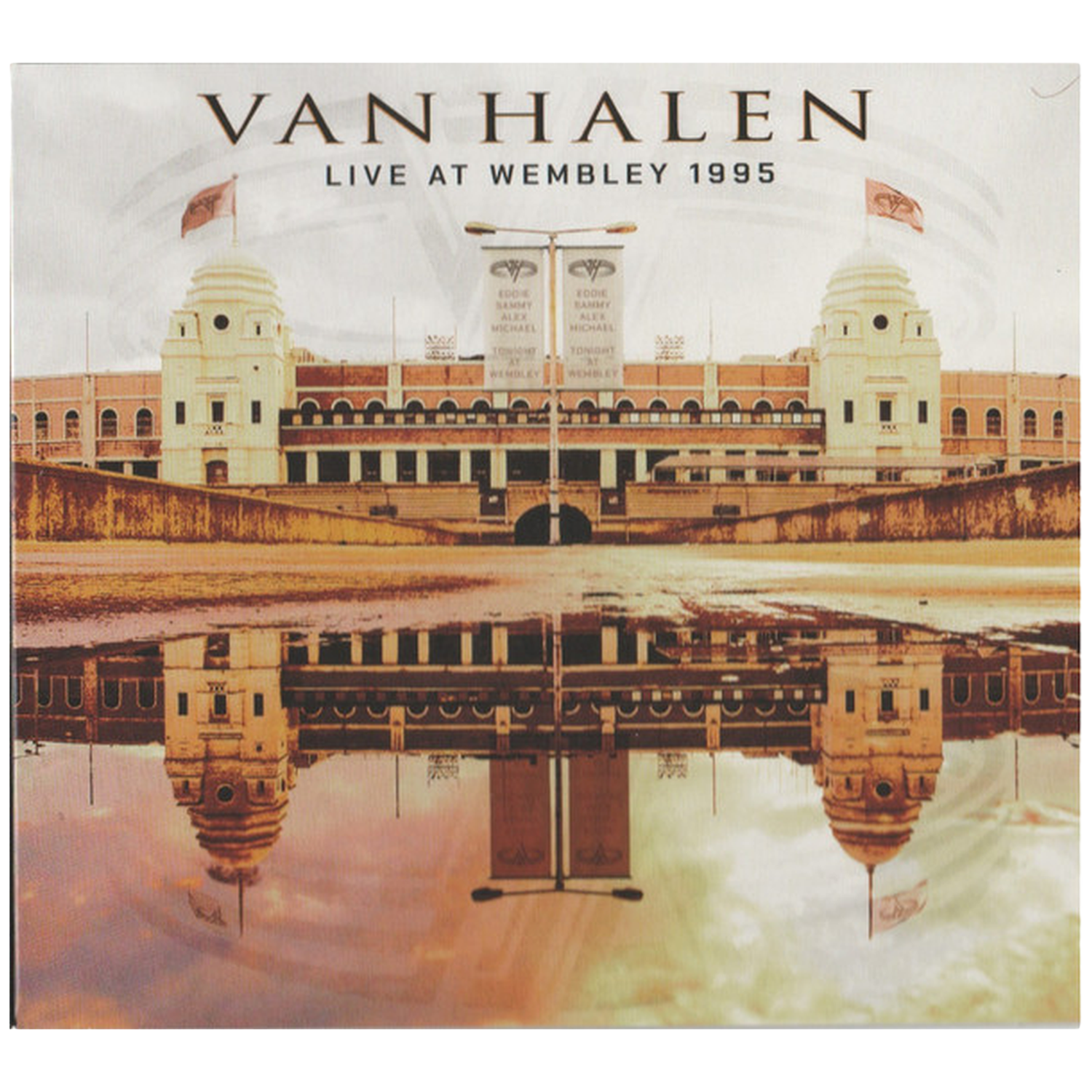 Couverture de l'album Van Halen Live at Wembley 1995 avec stade et reflet.