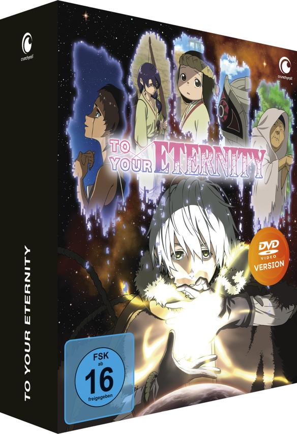 DVD-Cover von 'To Your Eternity' mit Anime-Charakteren und FSK 16 Siegel.