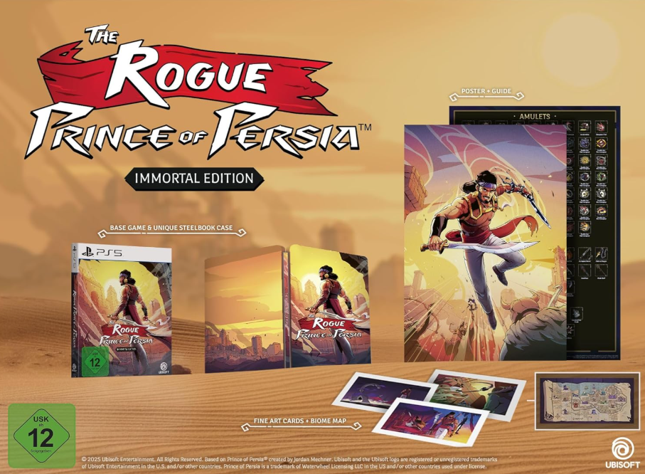 The Rogue Prince of Persia Immortal Edition mit Spiel, Steelbook, Poster, Karte und Artcards.