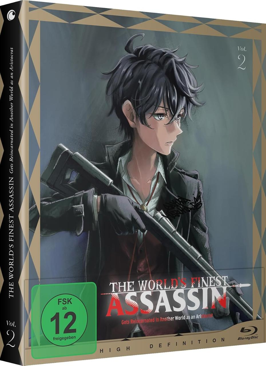 Anime-Cover: Junge mit dunklem Haar hält Gewehr, FSK 12 Logo.