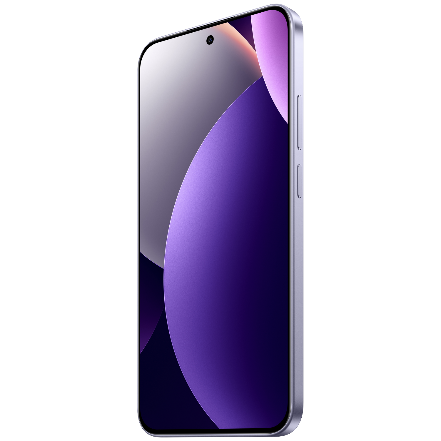 A purple smartphone with a silver frame, displayed against a white background.