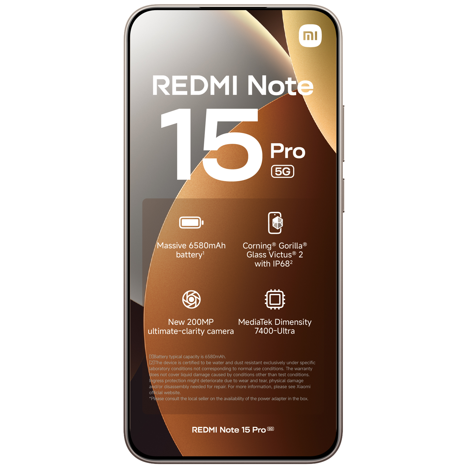 Redmi Note 15 Pro 5G with 6580mAh battery, 200MP camera, and Gorilla Glass Victus 2.