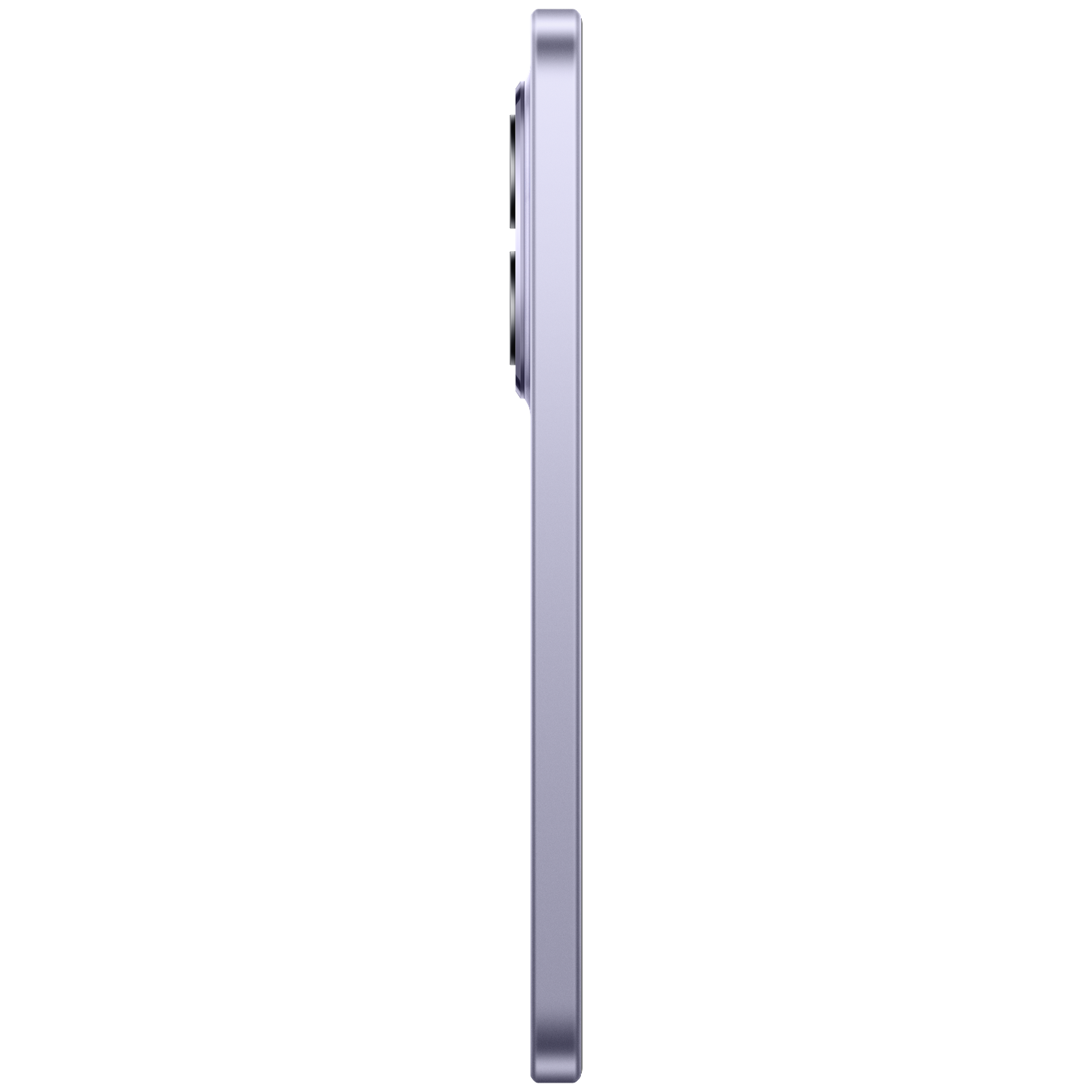 A purple smartphone with two cameras on a white background.