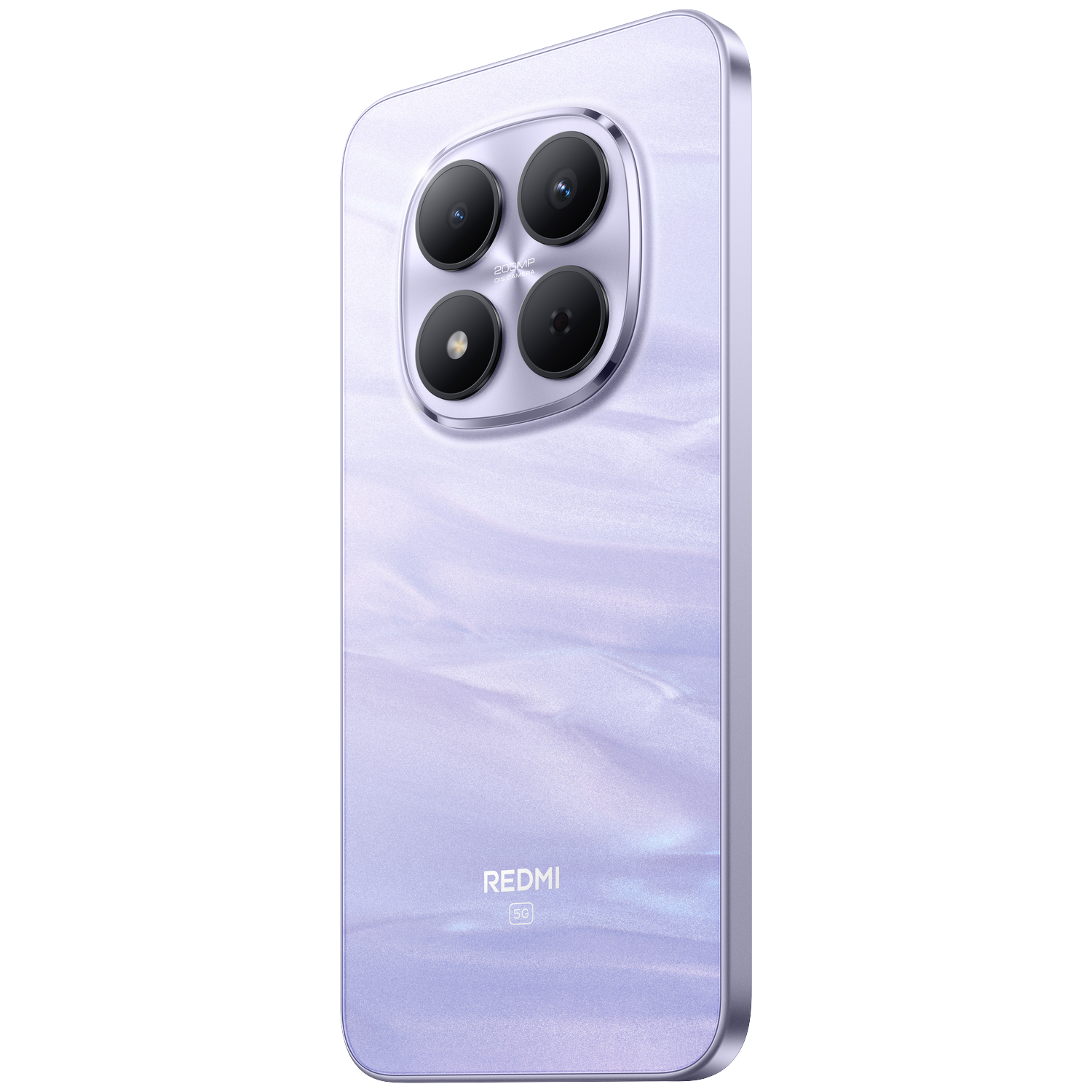 A purple smartphone with four cameras and the Redmi logo.