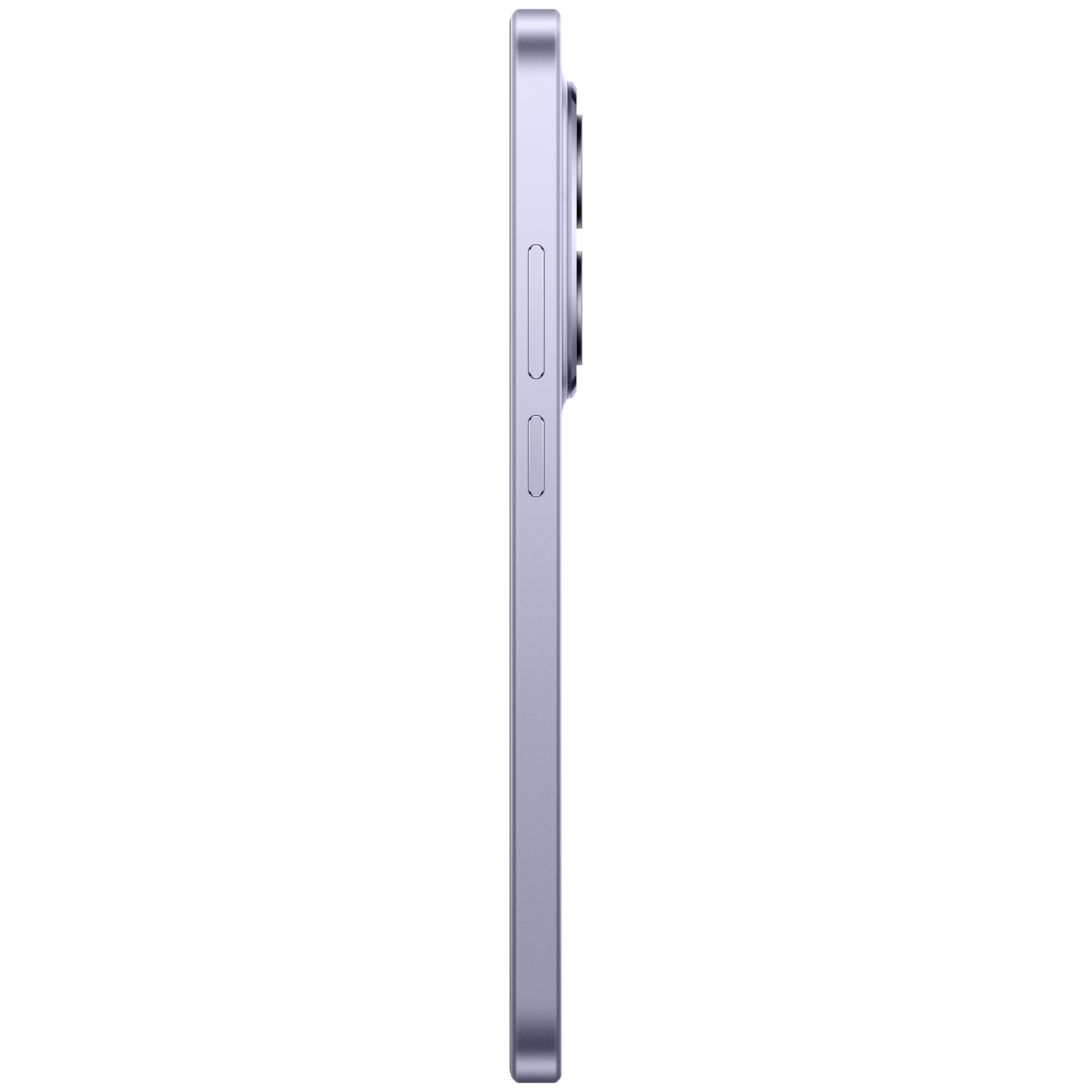 Purple smartphone profile view with cameras and buttons.
