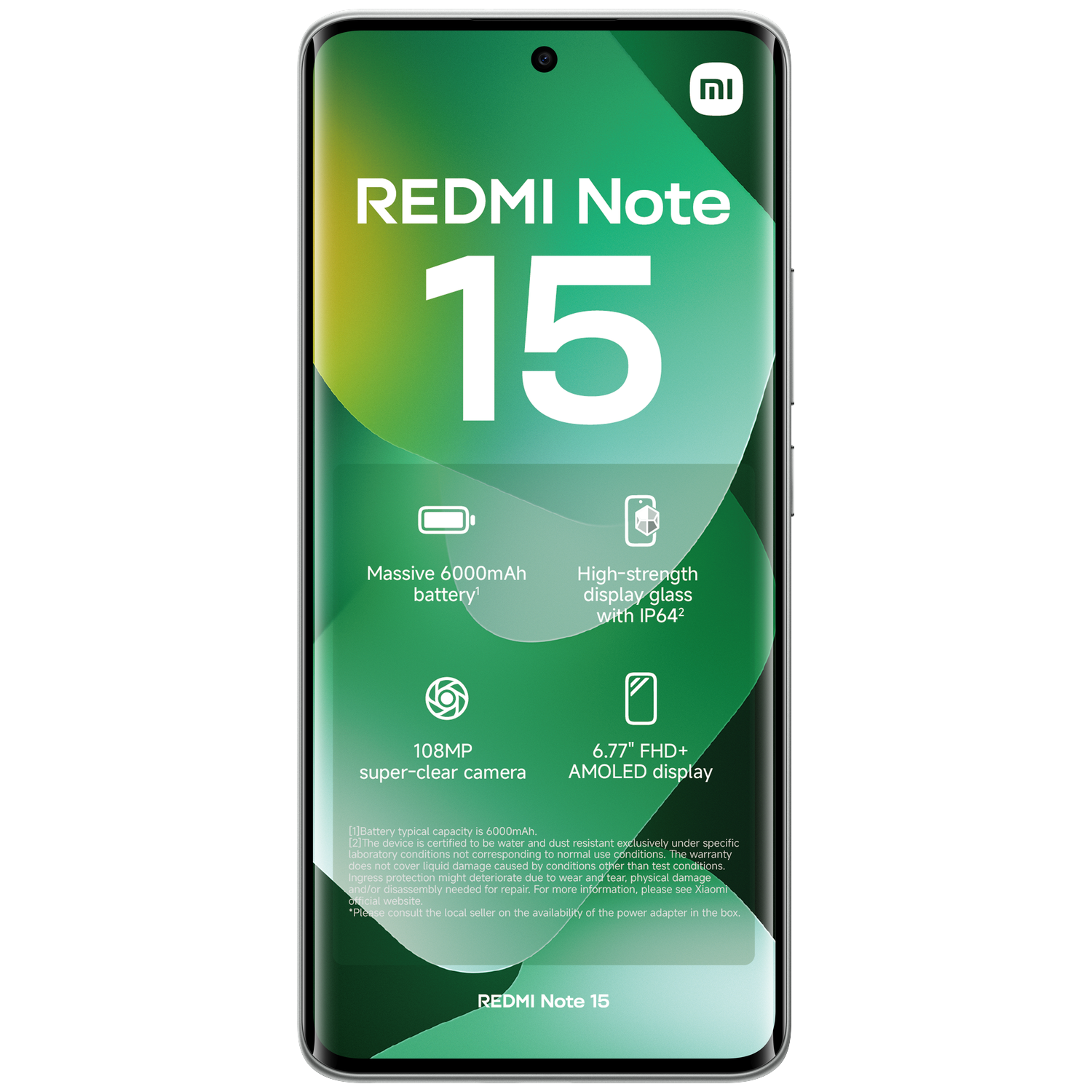 Smartphone Redmi Note 15 avec batterie 6000mAh, appareil photo 108MP et écran AMOLED 6,77".