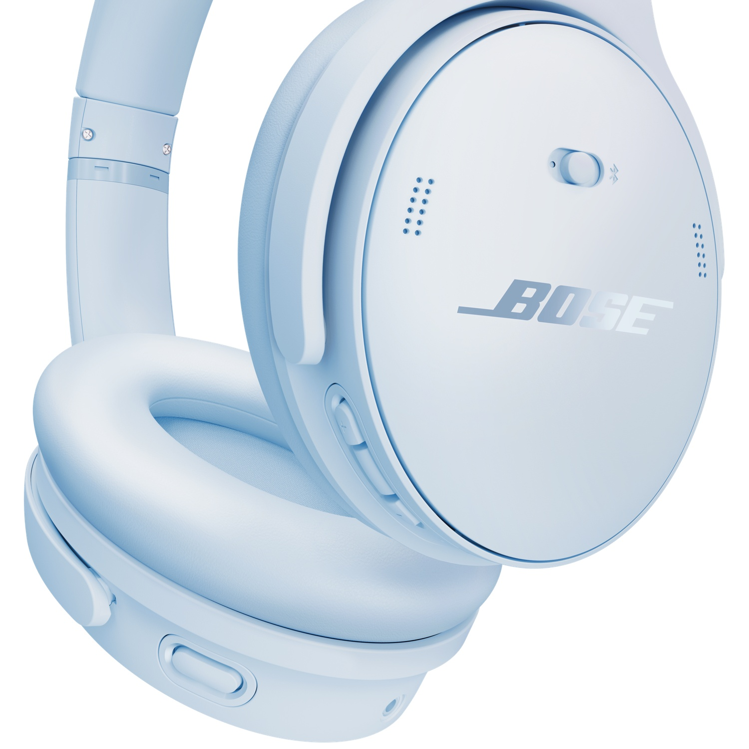 Light blue Bose headphones with earcups and headband.