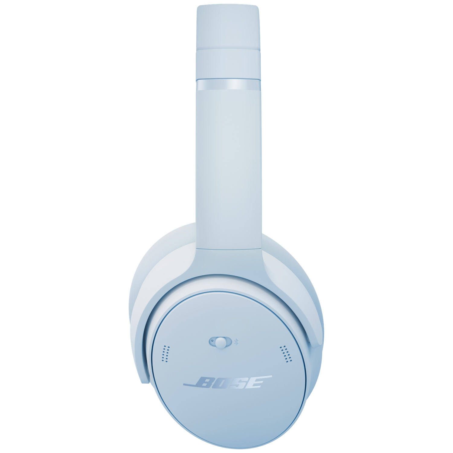 A light blue Bose headphone on a white background.