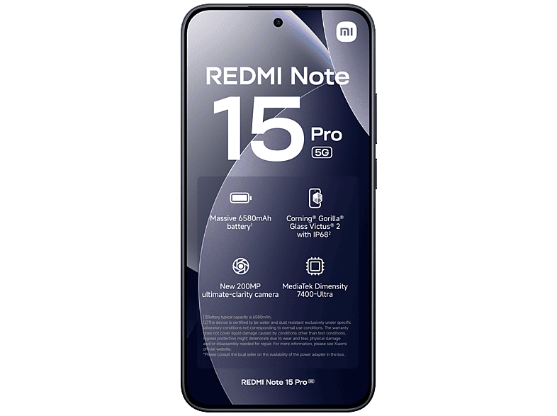 XIAOMI Redmi Note 15 Pro 5G 8GB/256GB BLK | 256 GB Zwart | MediaMarkt