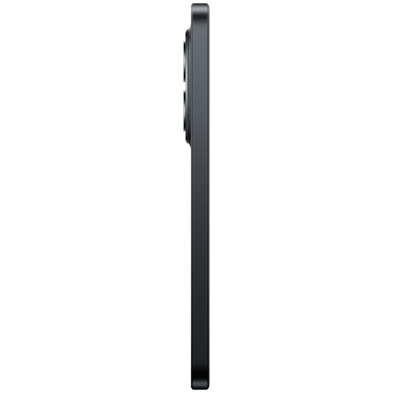 Dark smartphone in profile with three cameras on the back.