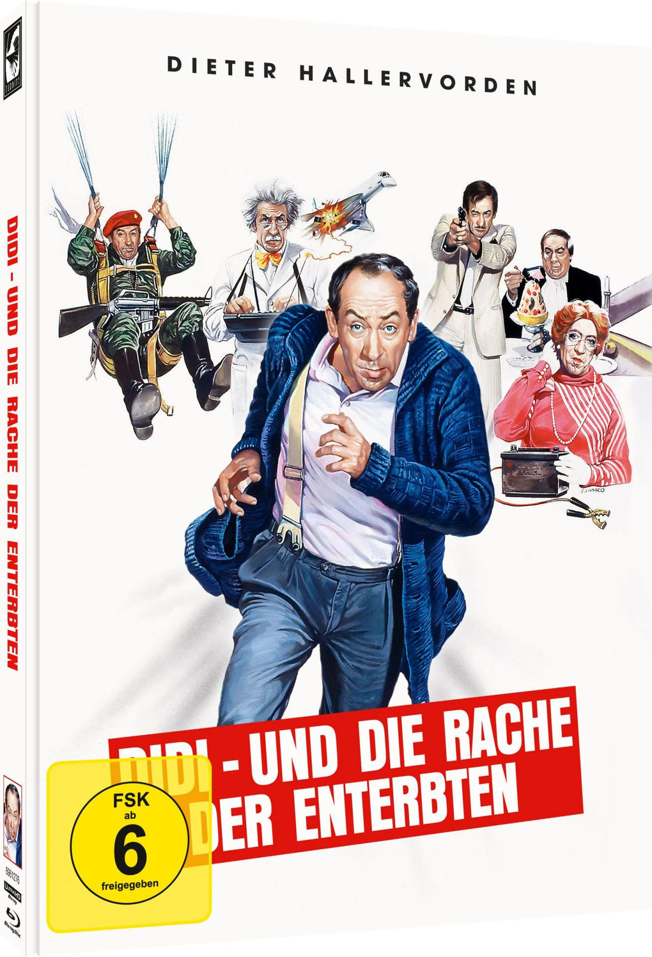 Filmplakat mit Dieter Hallervorden und mehreren Personen in Action-Szenen.