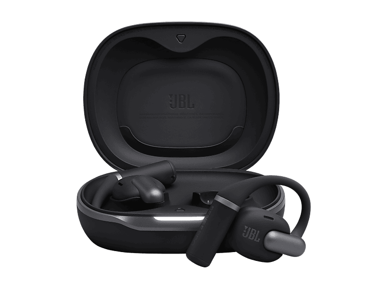 Auriculares conducción de aire - JBL Sense Pro, 38h Autonomía, Open-ear, Gancho Ajustable, 4 Micrófonos, Negro