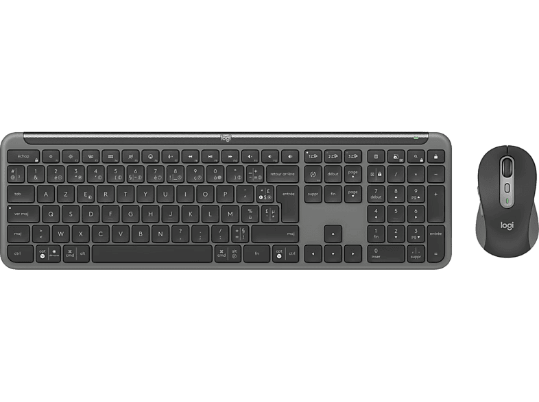 Logitech MK950 Signature Slim Draadloze Toetsenbord en Muis Combo Azerty FRZwart