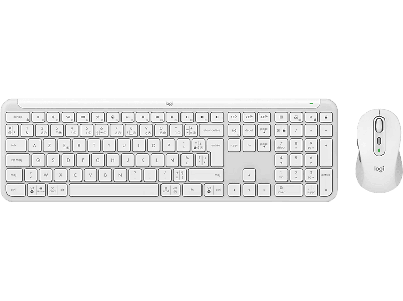 Logitech MK950 Signature Slim Draadloze Toetsenbord en Muis Combo Azerty Wit