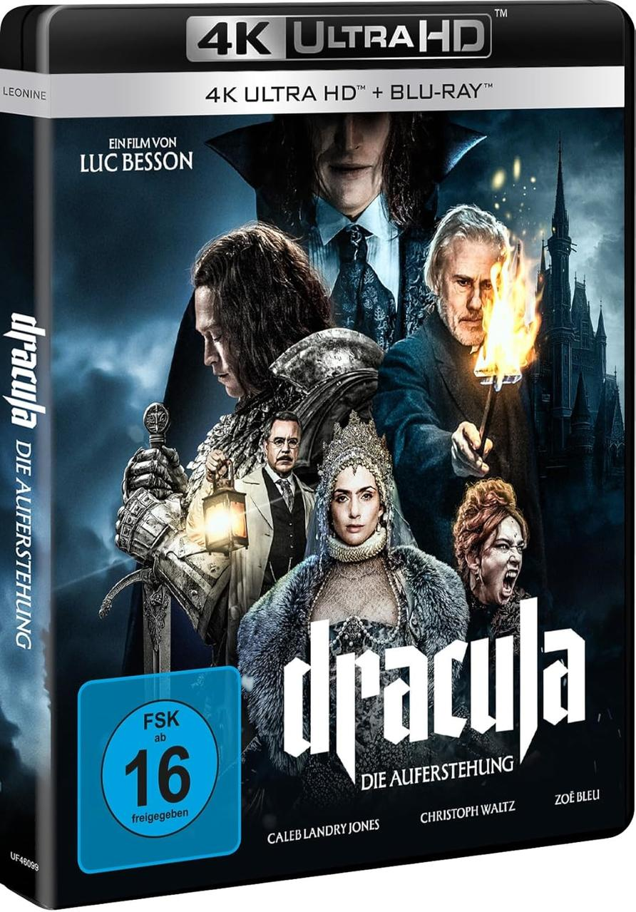 Filmplakat mit Darstellern, Dracula-Schriftzug und "4K ULTRA HD".