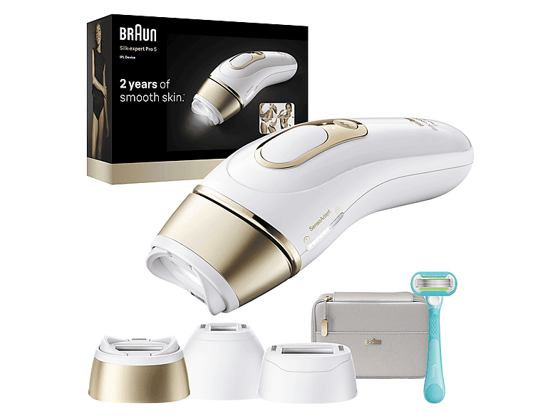 Braun PL5311 Silk-Expert Pro 5 IPL-Haarentferner (Gold, mit 3-Aufsätze, Rasierer & Tasche, Netzbetrieb) — Foto 5 von 5