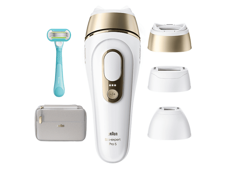 Braun PL5311 Silk-Expert Pro 5 IPL-Haarentferner (Gold, mit 3-Aufsätze, Rasierer & Tasche, Netzbetrieb) — Foto 4 von 5