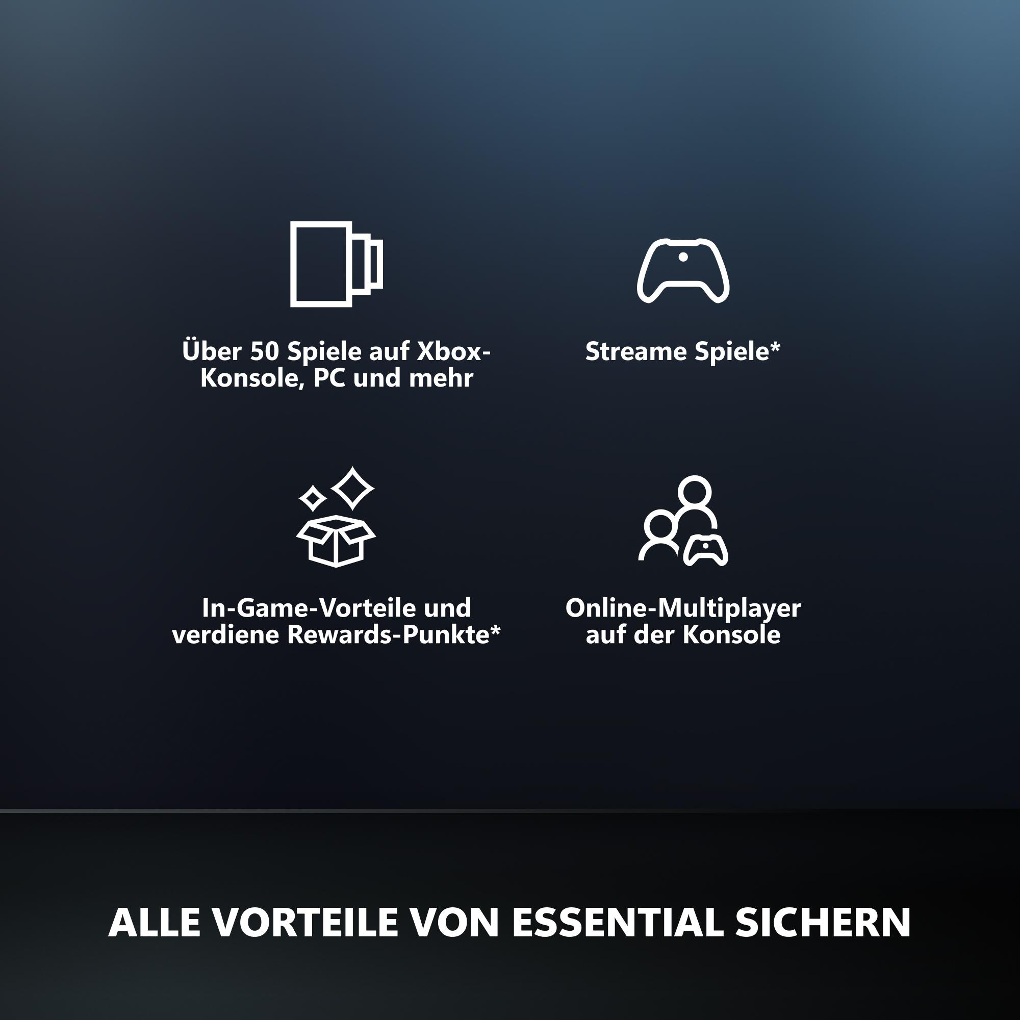 Symbole für Spiele, Streaming, Belohnungen und Multiplayer. Mit Text.